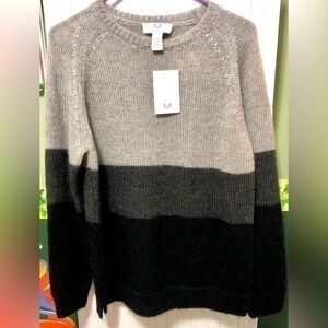 🏜️Magaschoni Chalkboard Black Cashmere Crew Neck Mohair Sweater